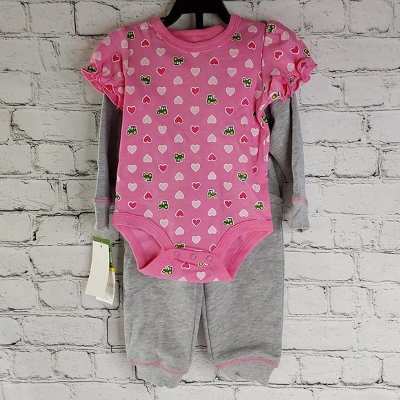 JOHN~DEERE HOODIE JACKET,BODY SUIT & PANTS 3-PIECE COMPLETE OUTFIT - Picture 3 of 16